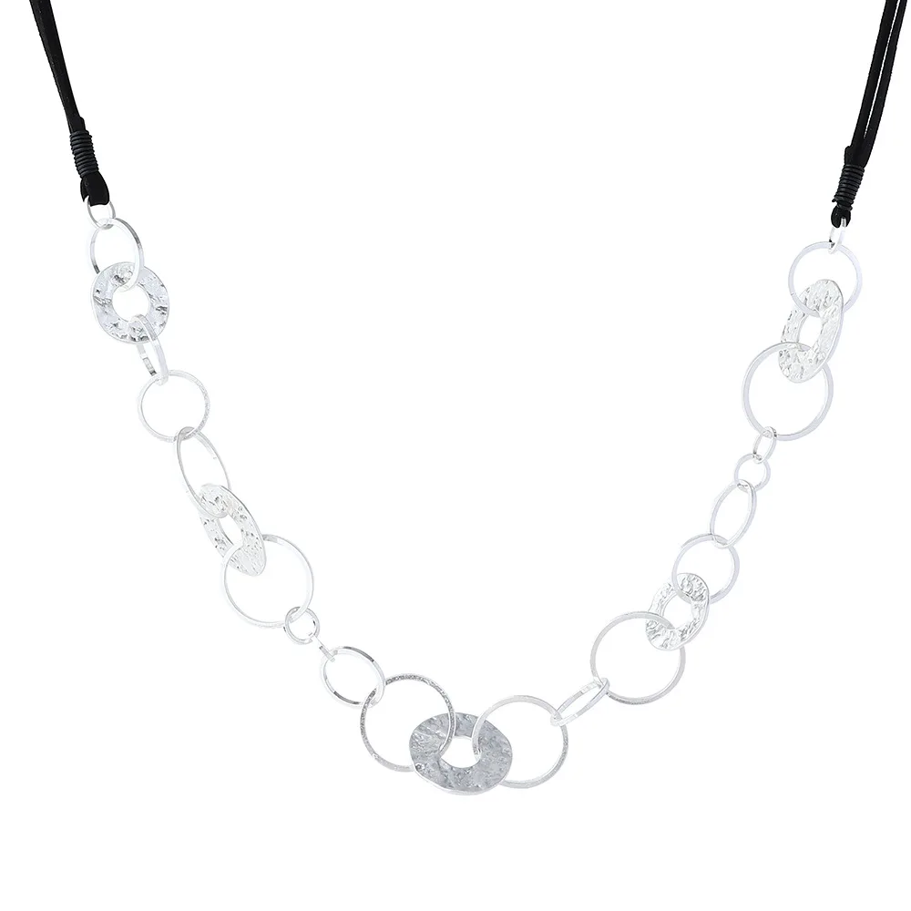 Fashion Alloy Coin Necklace Multiple Circle Chain Necklace for Women Jewelry