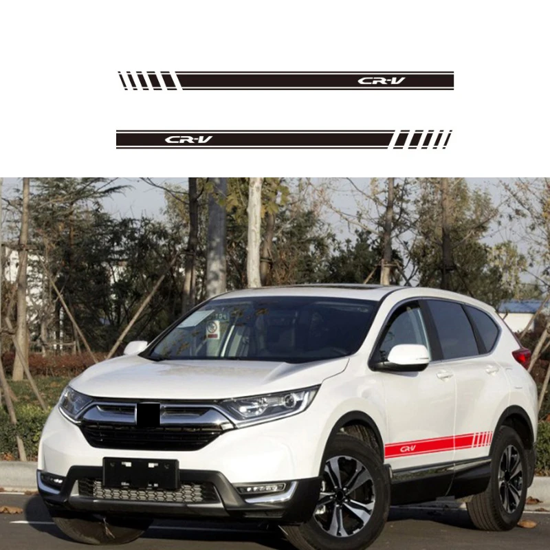 

2PCS/SET Vinyl Car CRV Stickers Side Stripe Door Long Decals Vehicle Body Graphic Wraps For CR-V 2 Sides CRV