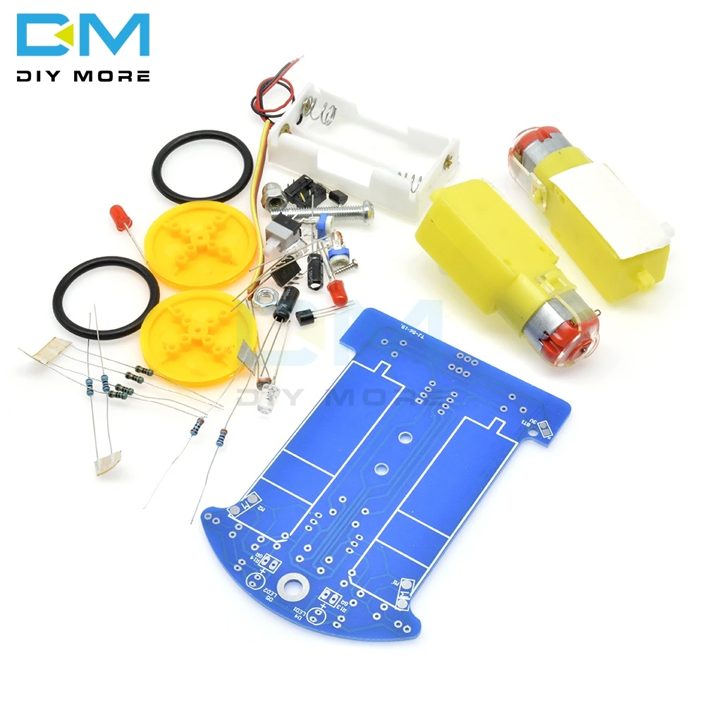 D2-1 DIY Smart Robot Car Kits Intelligent Tracking Line Car Photosensitive Robot Kit Patrol Automobile Parts DIY Electronic Toy