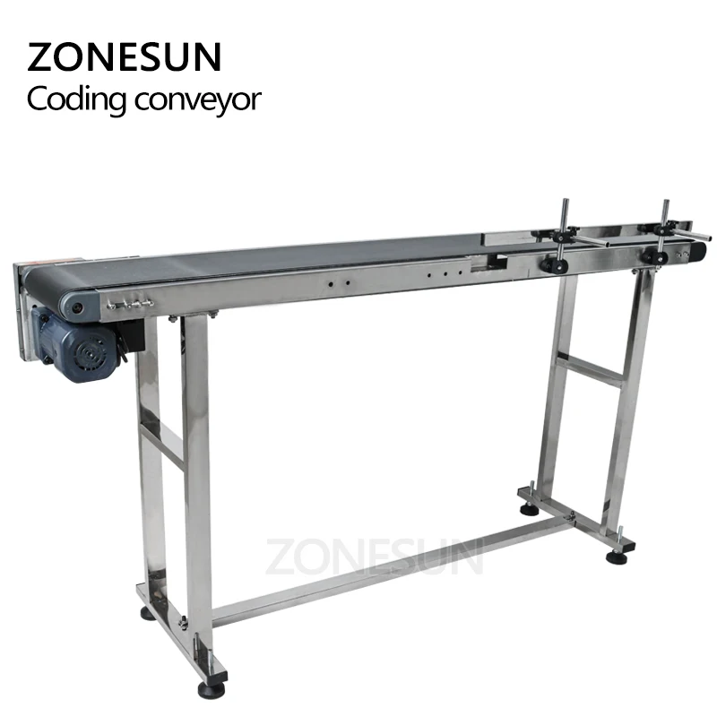 ZONESUN Inkjet Printer Conveyer Conveying Table Band Carrier Sorting Workbench PVC Belt Conveyor Bottle Box Bag Sticker Conveyor