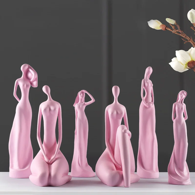 

Young Girl Character Sculpture Different Posture Ornaments For Home Decoration Handmade Resin Figurines Miniature Model Art Gift
