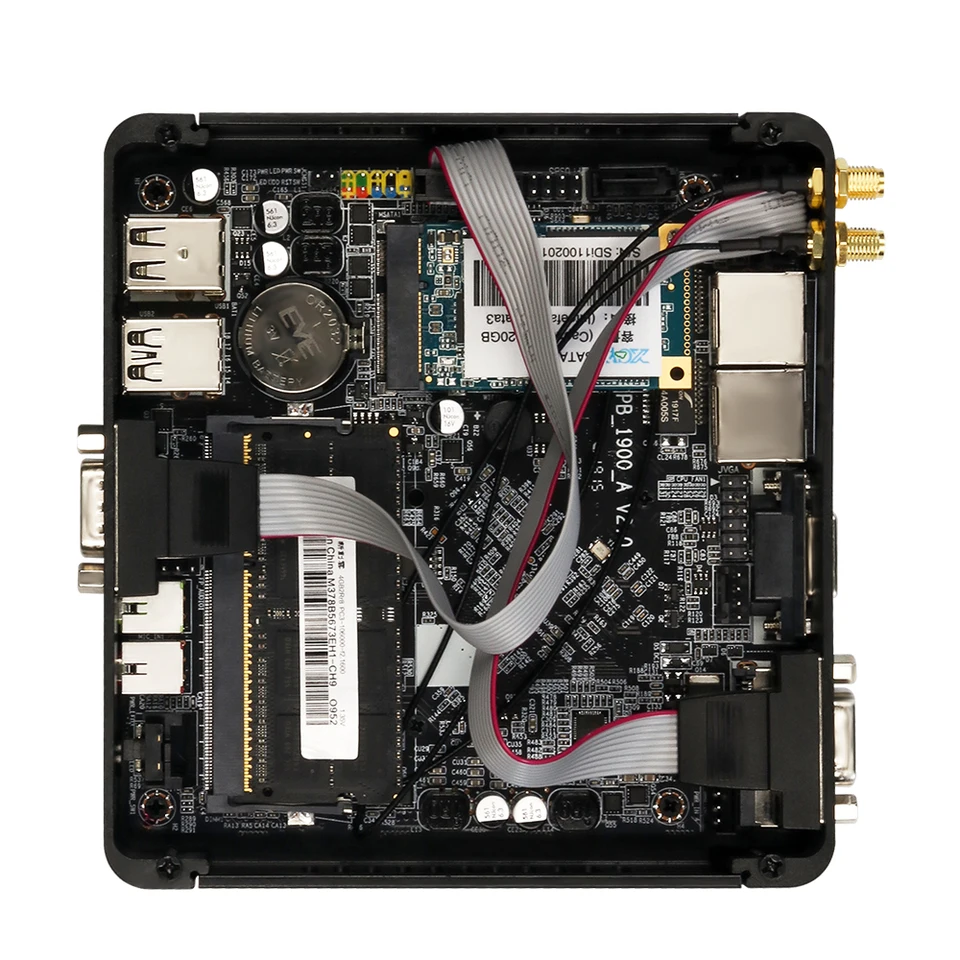 XCY Fanless Mini PC Intel Celeron J1900 Quad-Cores 2.0GHz 2x RS232