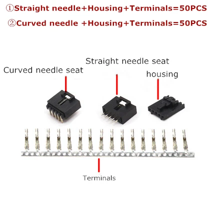 50 Set MX2.54 Dupont Connector2/3/4/5/6/8/12Pin with Belt Buckle Single Row 2.54mm Straight needle + Housing + Terminals