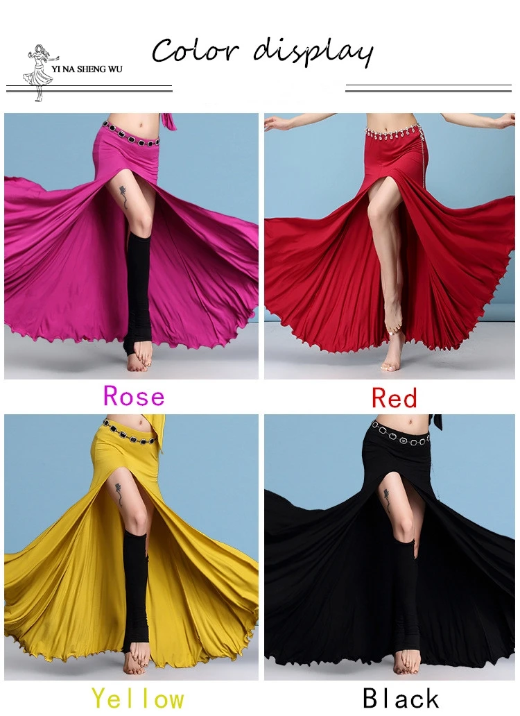 Modal Clothes Women Dance Wear Long Maxi Skirts Belly Dance Skirt Side Slit Bellydance Long Skirt 5 Colors For Women New