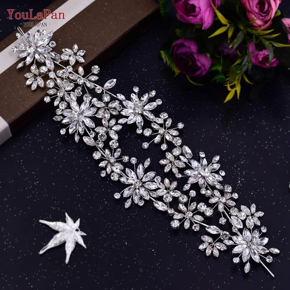 

YouLaPan Rhinestone Bridal Headband Wedding Hair Accessories Women Headpiece Jewelry Bridal Hairbands Wedding Tiara HP402