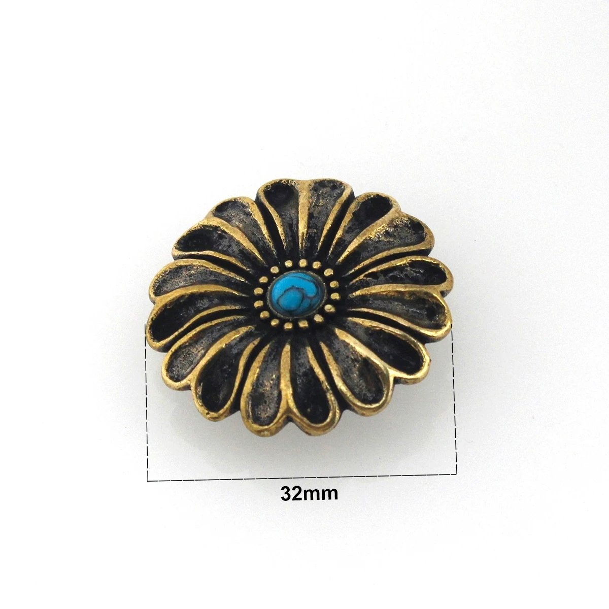 1 X Retro Brass Flower Conchos Screwback Classical Fashion Style Design Leather Bag Wallet Chain Button Rivet Studs