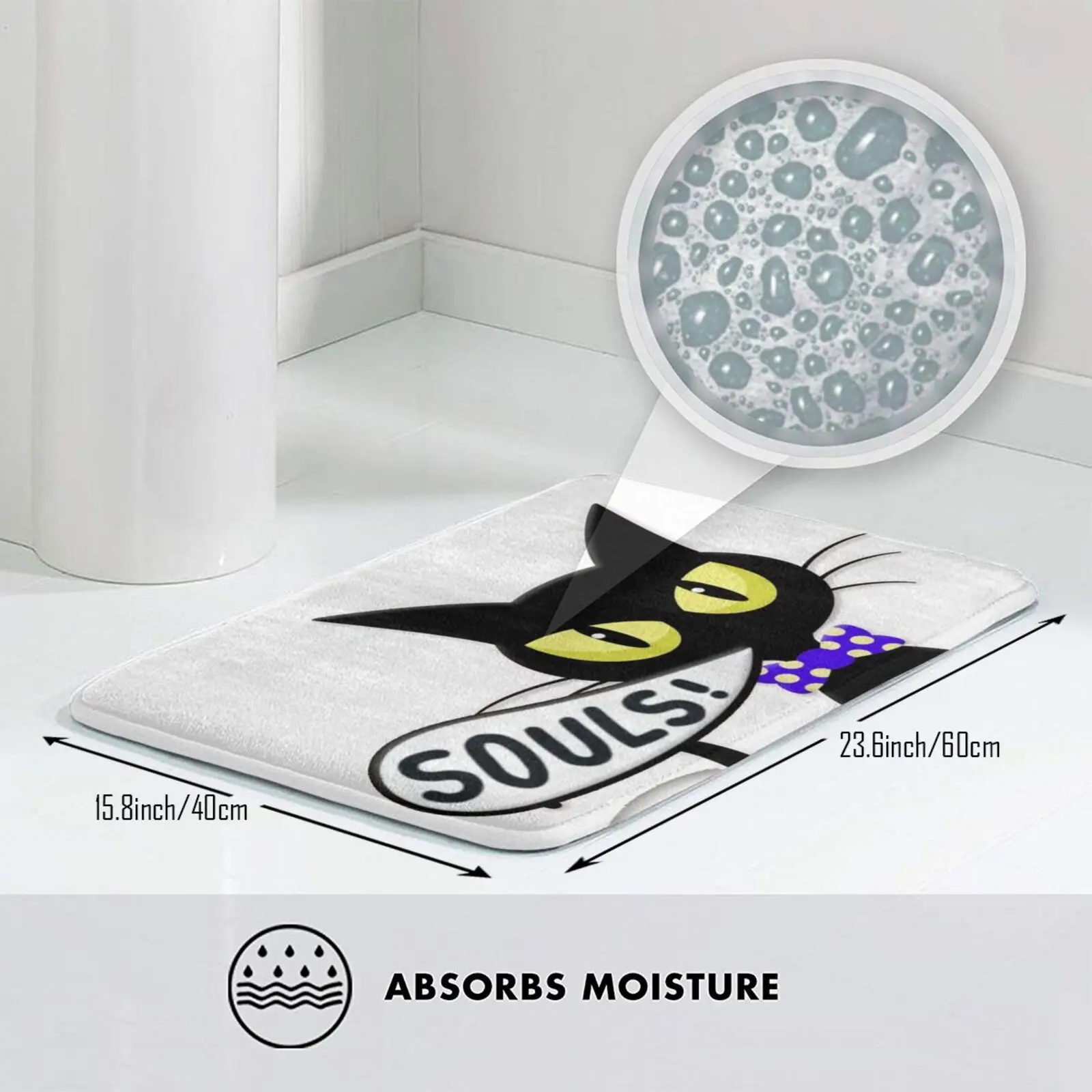 القط حصلت على روحك السجاد حصيرة البساط وسادة لينة عدم الانزلاق القط مضحك القط الجمجمة عظمتين المتقاطعتين هالوين القط عاشق عيد ميلاد Scear #5