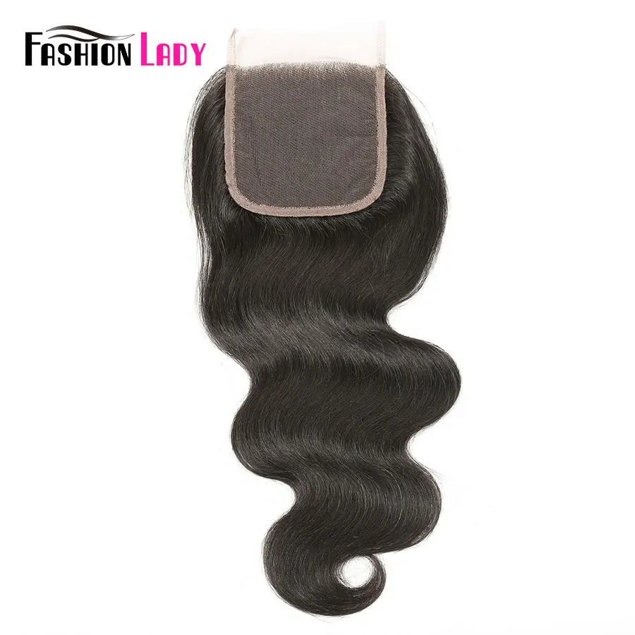 Human Hair Closure 4x4 Remy Brazilian Body Wave Closures Natural Hair Fashion Lady Middle Part Closure With Baby Hair