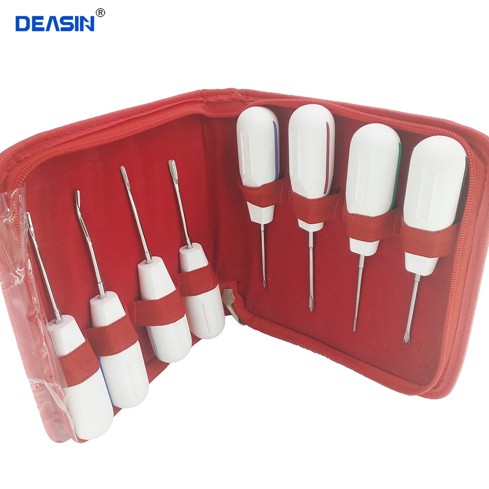 

High Quality 8pc curved root elevator dentistry dentist dental instrument teeth whitening equipment dentista stainless steel