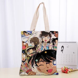 Detective Conan Tote Bag Foldable Shopping Bag Reusable Eco Large Unisex Canvas Fabric Shoulder Bags Tote Grocery Cloth Pouch