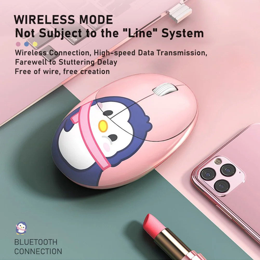 

2.4G Ergonomic Wireless Mouse Mute 1600 DPI Mause Ultra-light Portable Cute Cartoon Mice for Laptop PC Girls Kids Gift