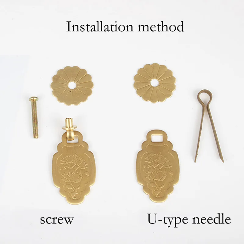 Brass Lotus Handle Drawer Knob Furniture Wardrobe Shoe Closet Cabinet Door Single Hole Cone Pull Hardware