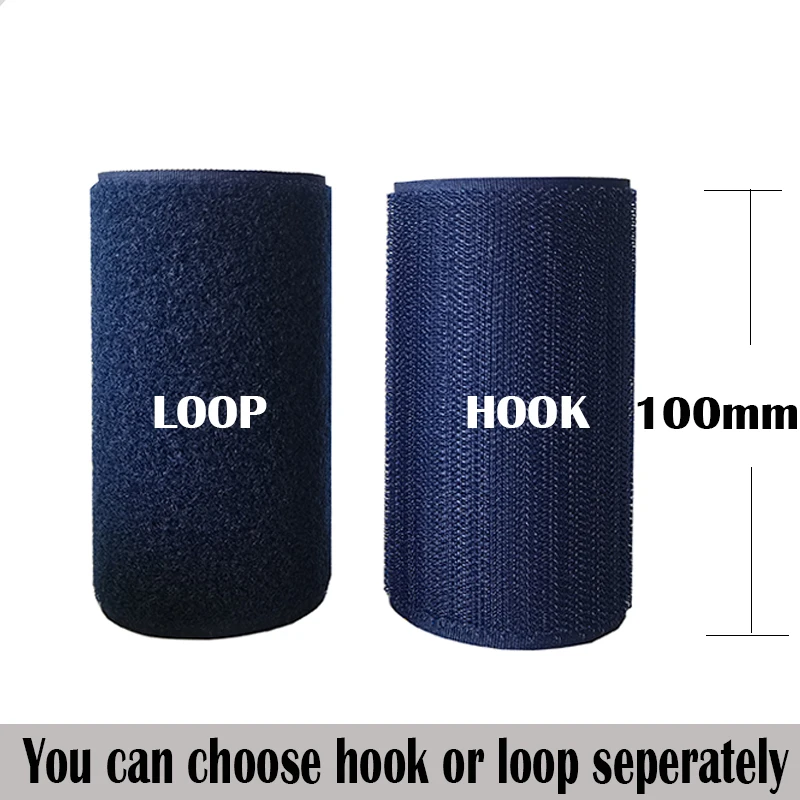 100mm Blue no adhesive hook loop fastener tape for sewing accessories tape sticker strap couture strip royal blue DIY