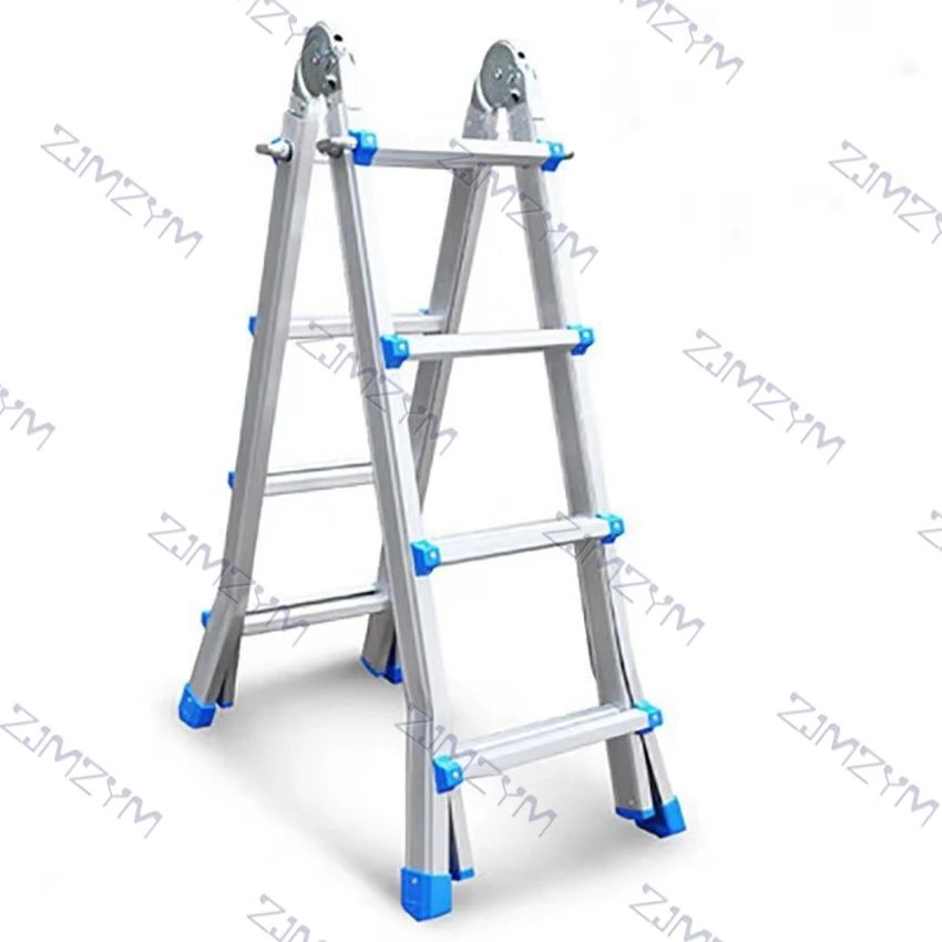 Escalera de espiga multifuncional para el hogar, escalera de aleación de aluminio engrosada, escalera de ingeniería plegable portátil, 3/4/5 escalones
