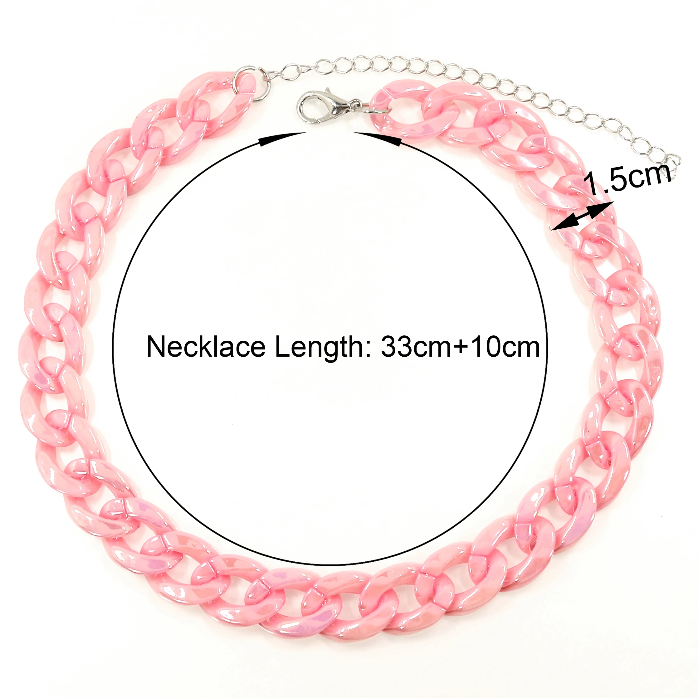 Shine Acrylic Chain Necklace Colored Chain Collar Necklaces & Pendants for Women Men Boho Jewelry Gift Drop Shipping