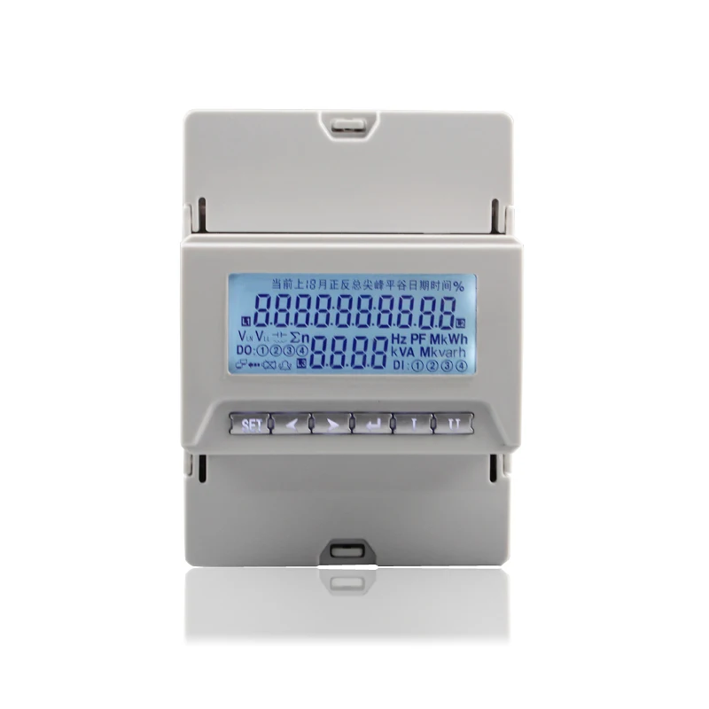 الدين نوع 3 المرحلة متعددة الوظائف السلطة متر AC 50A ، 75A ، 100A ، 150A ، 200A ، 250A مع RS485 الاتصالات مع 3 قطعة الدين المحولات
