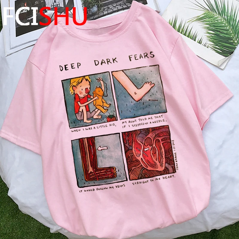 My Depression My Brain My Anxiety Letter T Shirt Women Deep Dark Fear Graphic T-shirt Funny Cartoon Tshirt Summer Top Tee Female