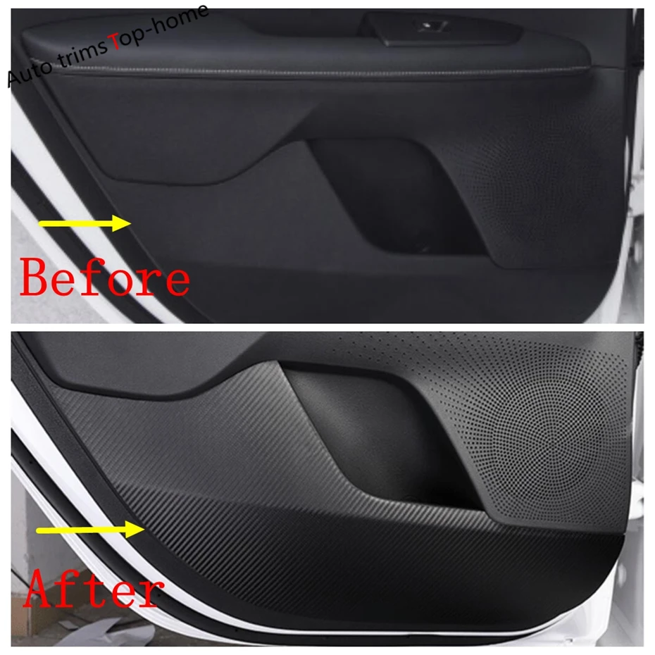 Carbon Fiber Look Sticker Car Door Anti-kick Pad Protective Anti-scratch Film Accessories For Kia Forte Cerato K3 2019 - 2022