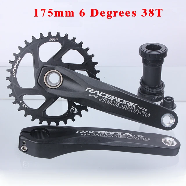 Top lineクランク175mm RACEWORK MTB Crankset 170/175mm Mountain Bike Crank Narrow Wide