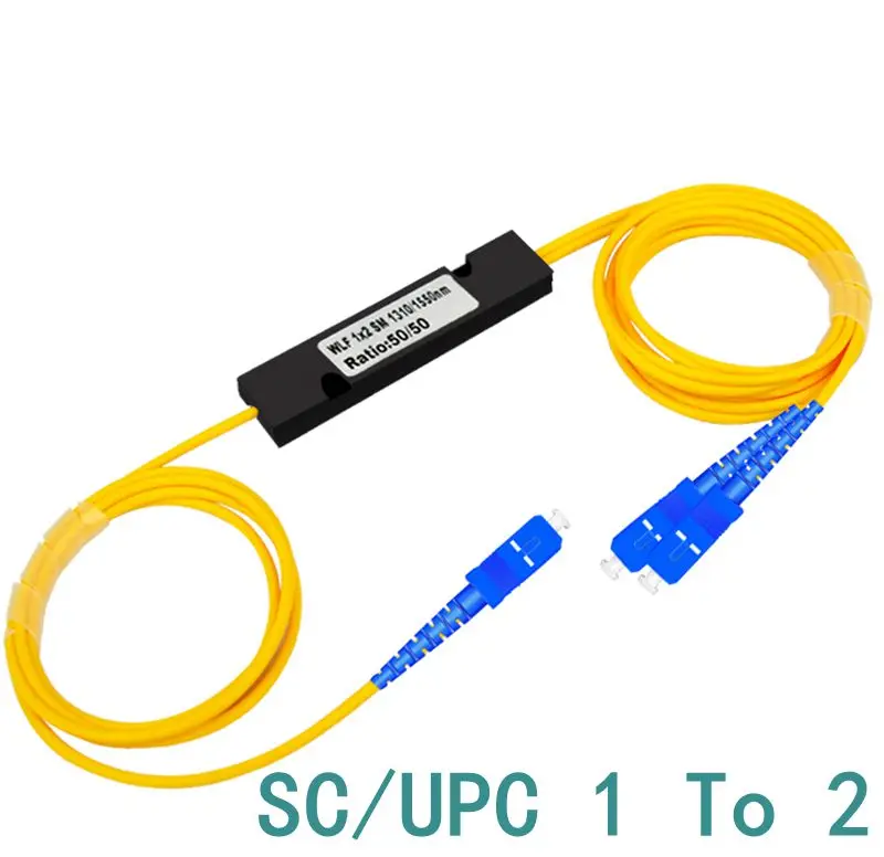 PLC Splitter SC APC 1X2 PLC Singlemode Fiber Optical Splitter SC/UPC PCL Taper Type Splitter Computer 200cm Cable Cord sleeve