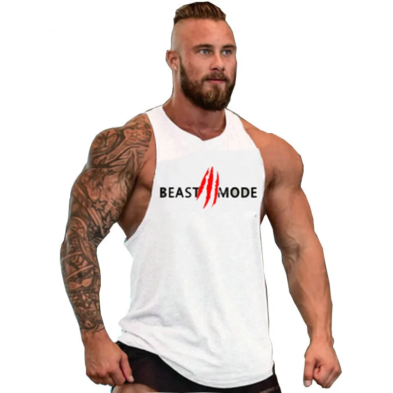 2021 nuove palestre abbigliamento cotone Bodybuilding canotta Bodybuilder Mens Ropa Hombre Top canotta Erkek canotta senza maniche da uomo