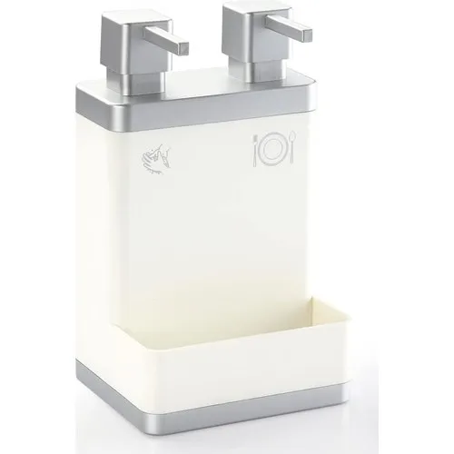 Acrylic Silver White Kitchen Soap Dispenser 2 Chamber Soap and Dish Soap Dispenser Free Shipping