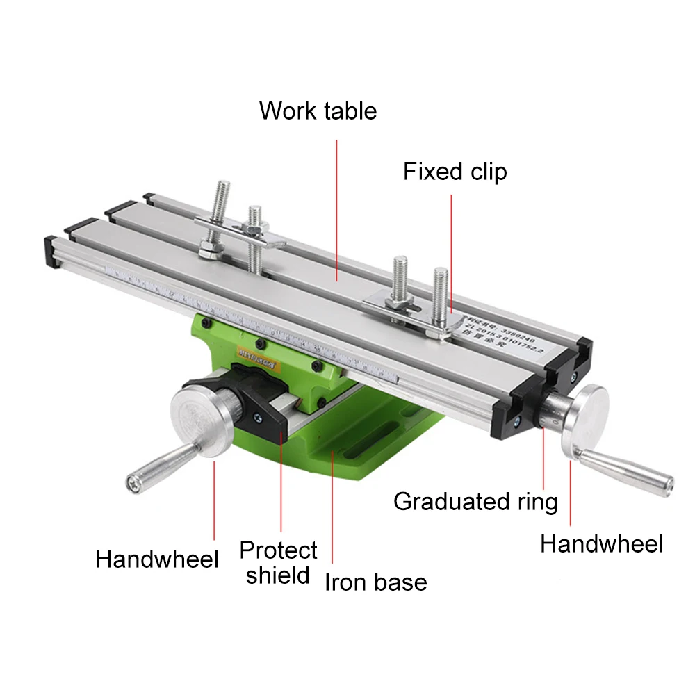 Mini máquina de perfuração de precisão de broca multi-função máquina de fresa de madeira bancada furadeira torno fixação mesa de trabalho x y-axis