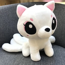Nine Tail White Fox Pendant Key Chain Kyuubi Kitsune Plush Toy Stuffed Doll Cartoon Animal Sky Kingdom TV Model Boy Girl Gift