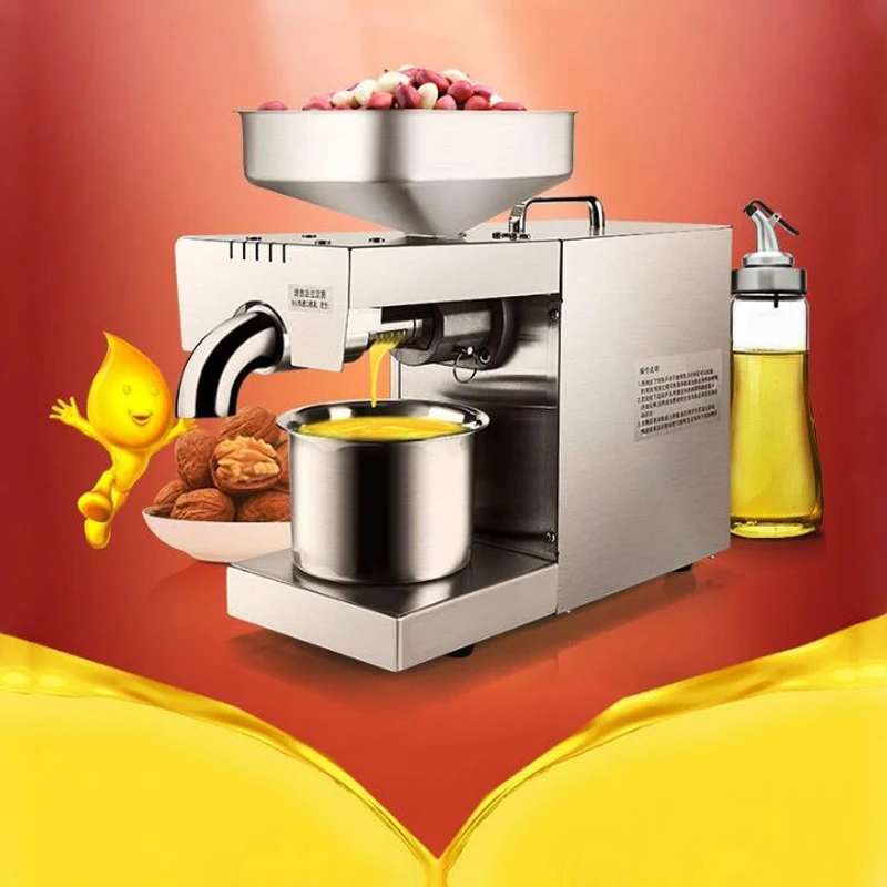 Hoàn Toàn Tự Động Ép Dầu Nhà Đa Năng Ăn Nhỏ Đậu Phộng Hạt Óc Chó Nóng Lạnh Đôi Bóp