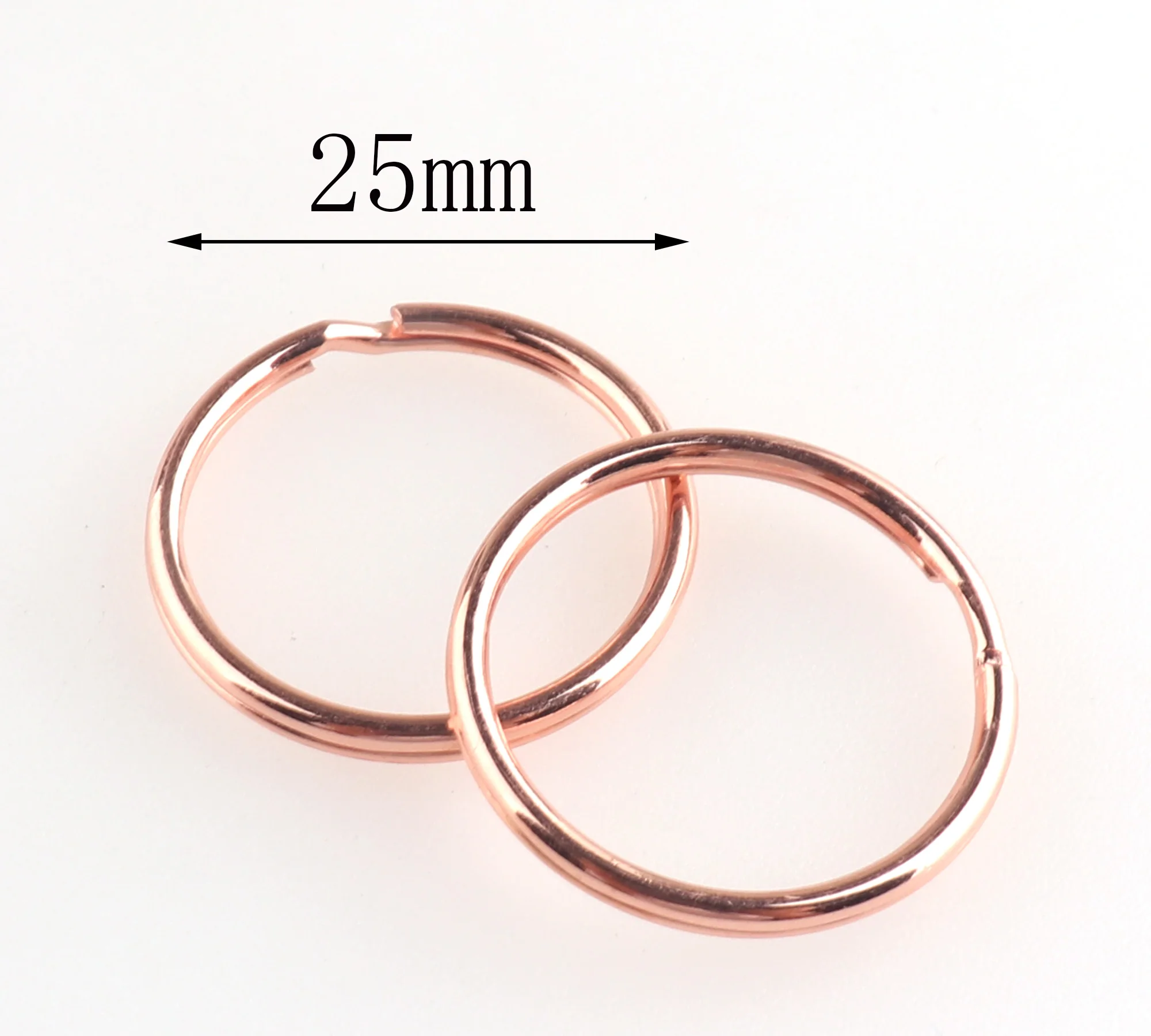 Key Ring 10pcs 25mm Key Chain Split Ring Rose Gold Jump Ring Iron Round Ring DIY Accessories Jewelry Charm Purse Bag Hardware