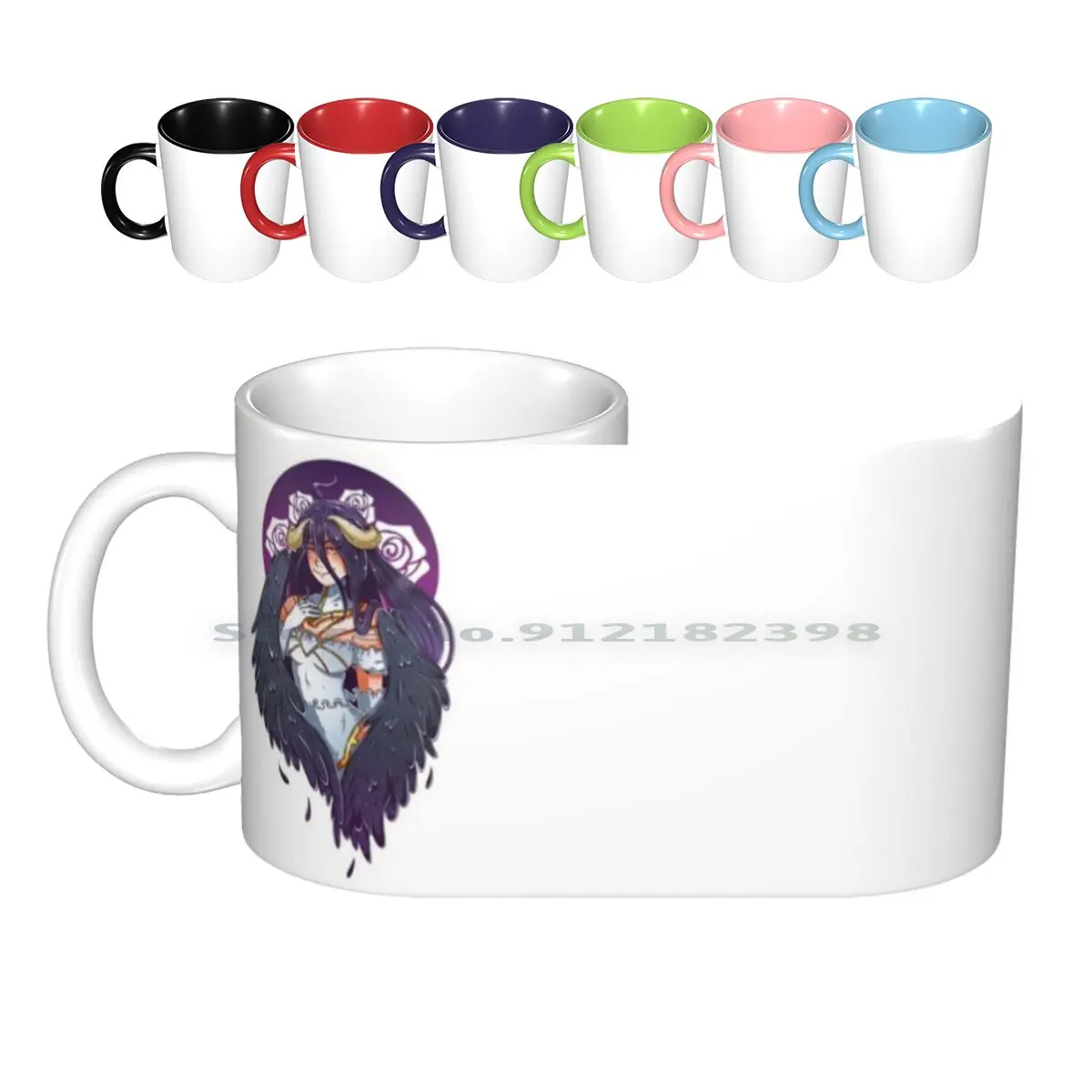 Albedo Ceramic Mugs Coffee Cups Milk Tea Mug Anime Manga Albedo Overlord Overlord Anime Overlord Succubus Anime Girl Demon