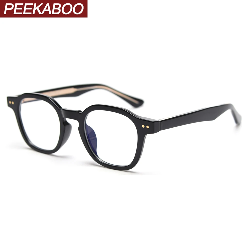 Okulary Peekaboo kwadratowe damskie TR90 w stylu koreańskim szare transparentne oprawki męskie wysokiej jakości z przezroczystymi soczewkami octanowymi pomarańczowe