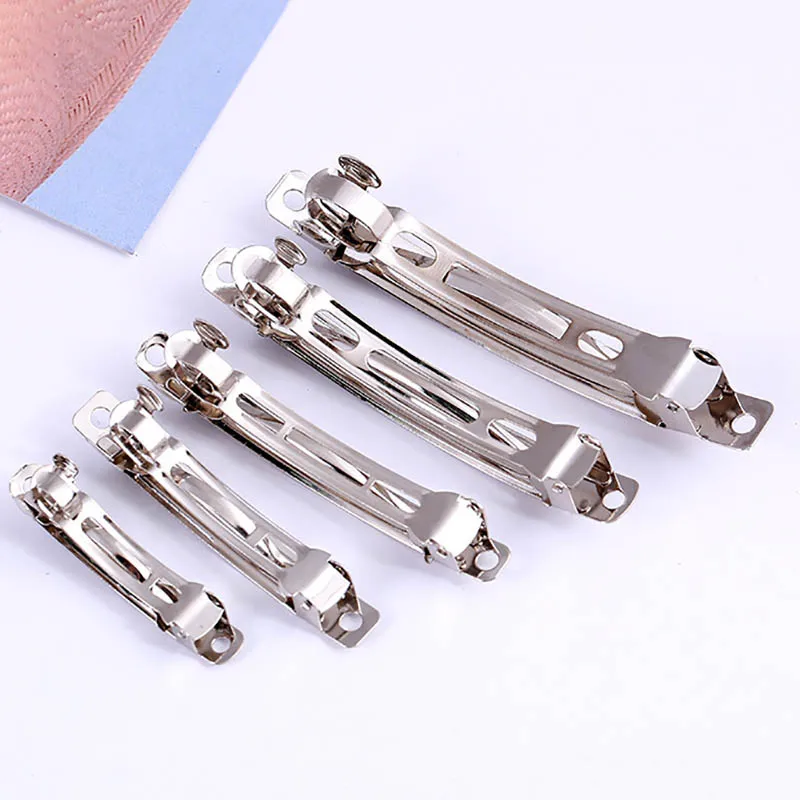 French Barrette Spring Hair Clips Base Blank Bow Hairpin Automatic Hairclip Setting Findings For Jewelry Making
