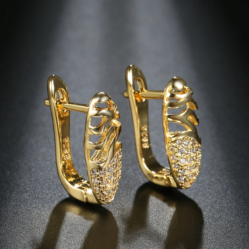 Kinel Simple Micro Wax Inlay Stud Earrings Women Fashion Wedding Jewelry Tibetan silver Natural Zircon Earring For Girl Gift