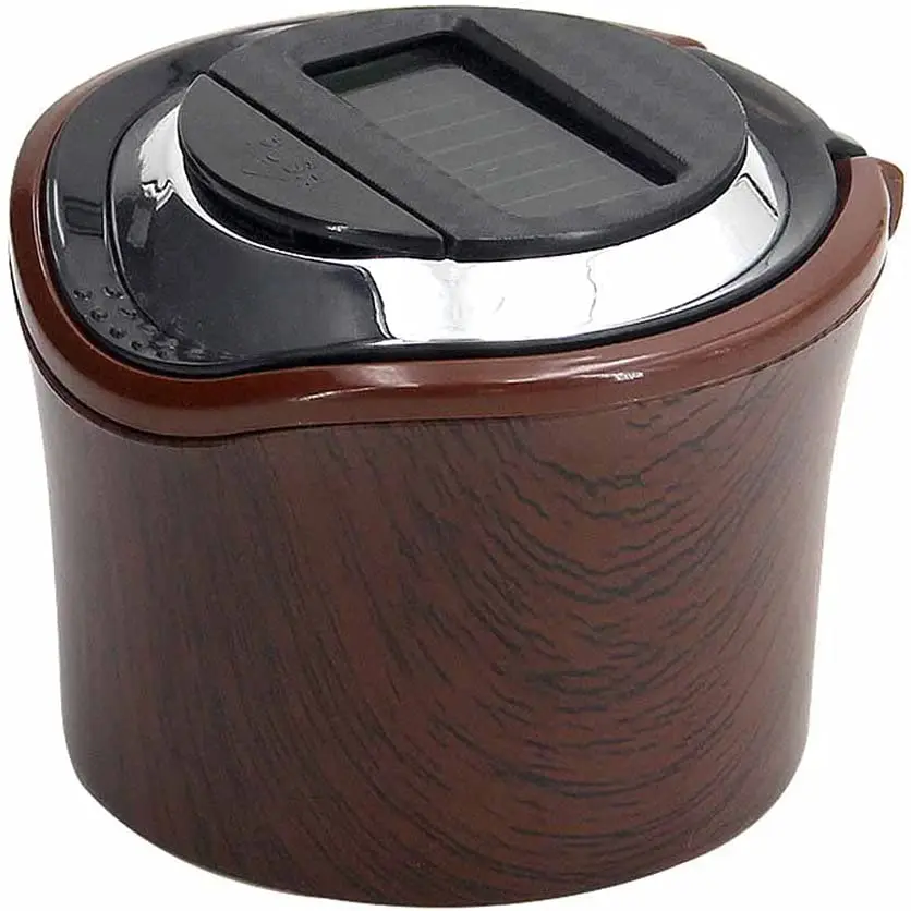 Car Ashtray MoreChioce Car Smoking Cigarette Ashtray Solar Charging Ashtray Container Portable Windproof Ashtray Cup Holder