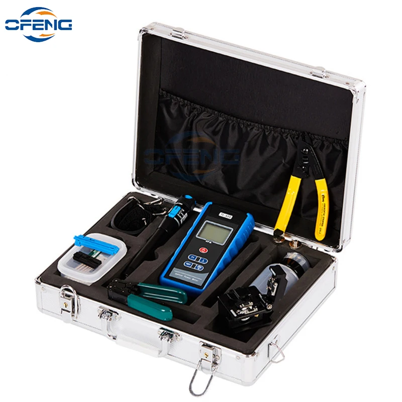 FTTH Cold connection Tool Kit -70~+10dbm FC-6S Fiber Cleaver Optical Power Meter 5km 1mw Visual Fault Locator customized