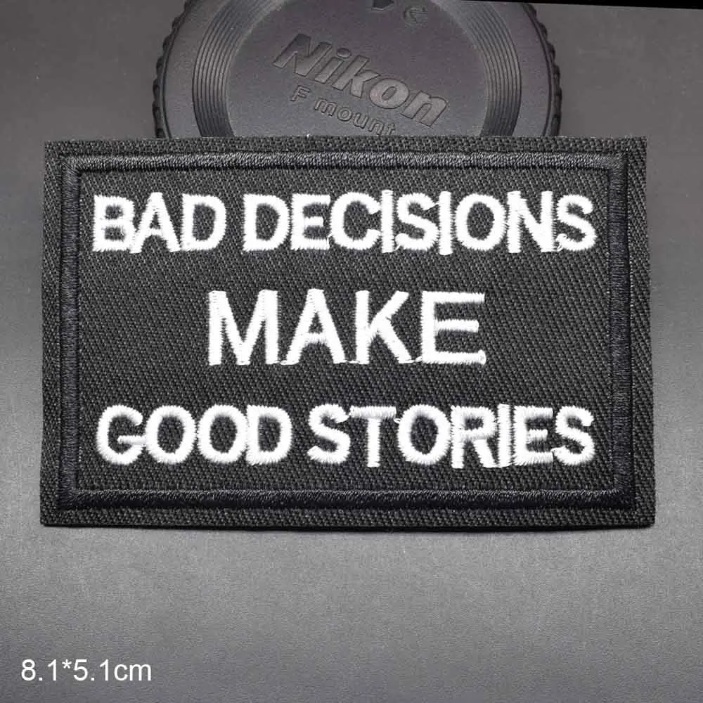 But Did Bad Decisions Letters Words Freedom Proud to be An america Novelty Iron On Embroidered Clothes Patches For Clothing