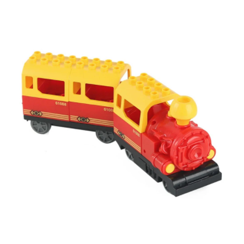 Diy Electric Train Building Blocks Toys for Big Size Compatible Train Track Set Assembly Children Toys Birthdays Gifts Kids