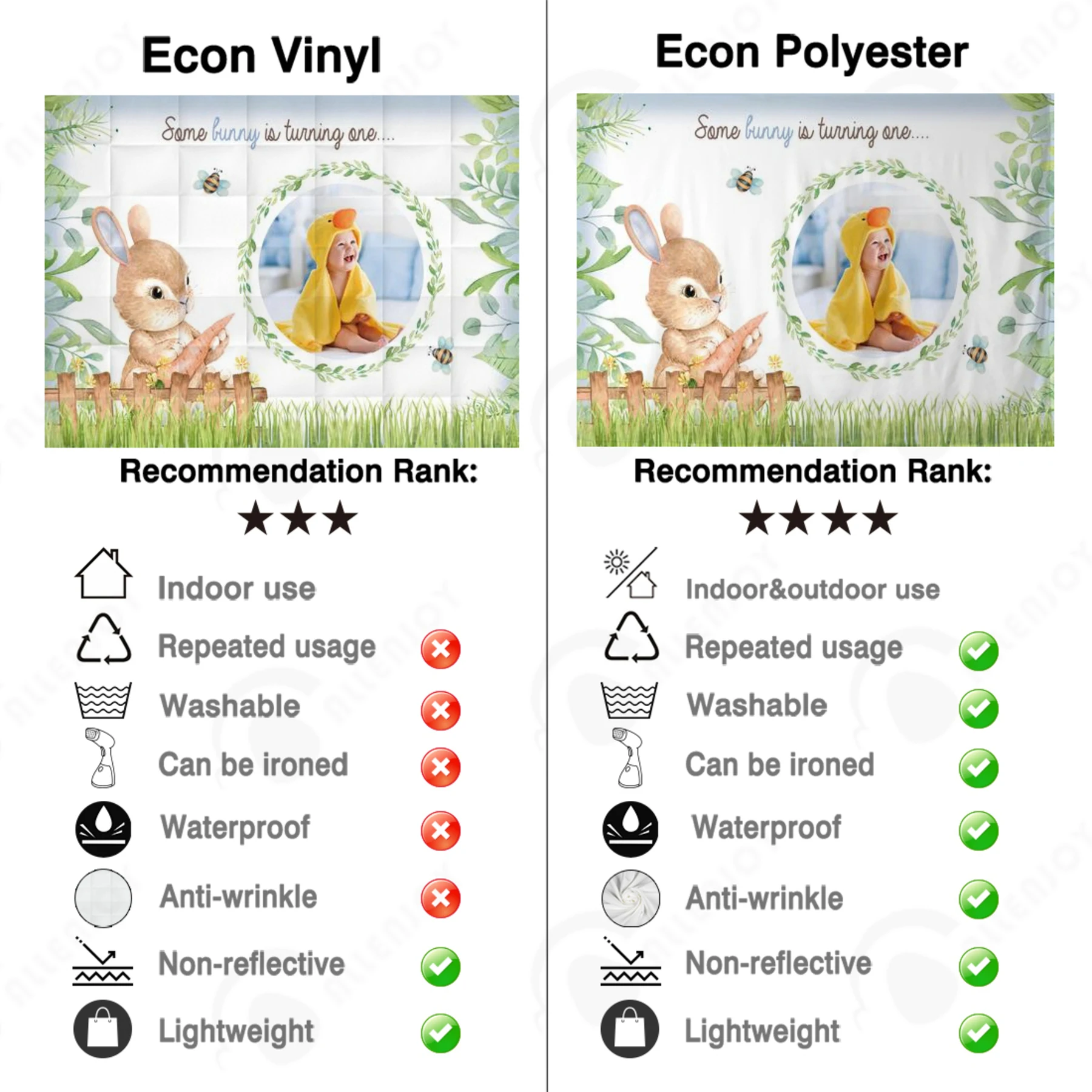 Allenjoy-Fondo de foto personalizado para niños, bonito Conejo, hojas de jungla, Baby Shower, fiesta de cumpleaños, fondos de pantalla, pancarta