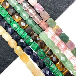Rectangular Natural Stone Faceted Beads 8x11x5mm Agate Beads for DIY Jewelry Making, Bracelet, Necklace, Jewelry Accessories