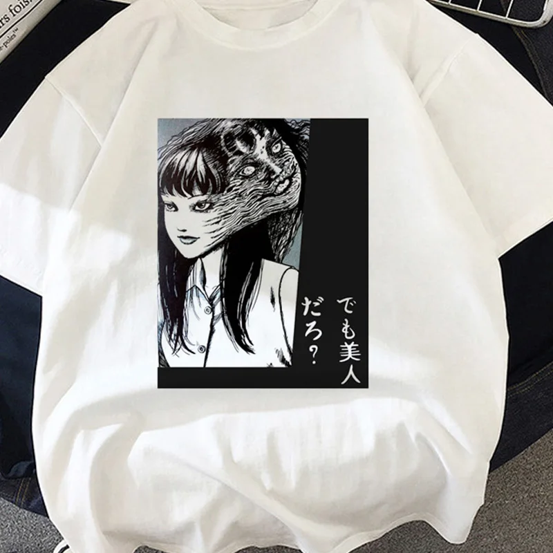 Horror comics Junji Ito ladies T shirt Women Summer Casual T-shirts Harajuku Short Sleeve O-neck Tops Tees Female Clothes