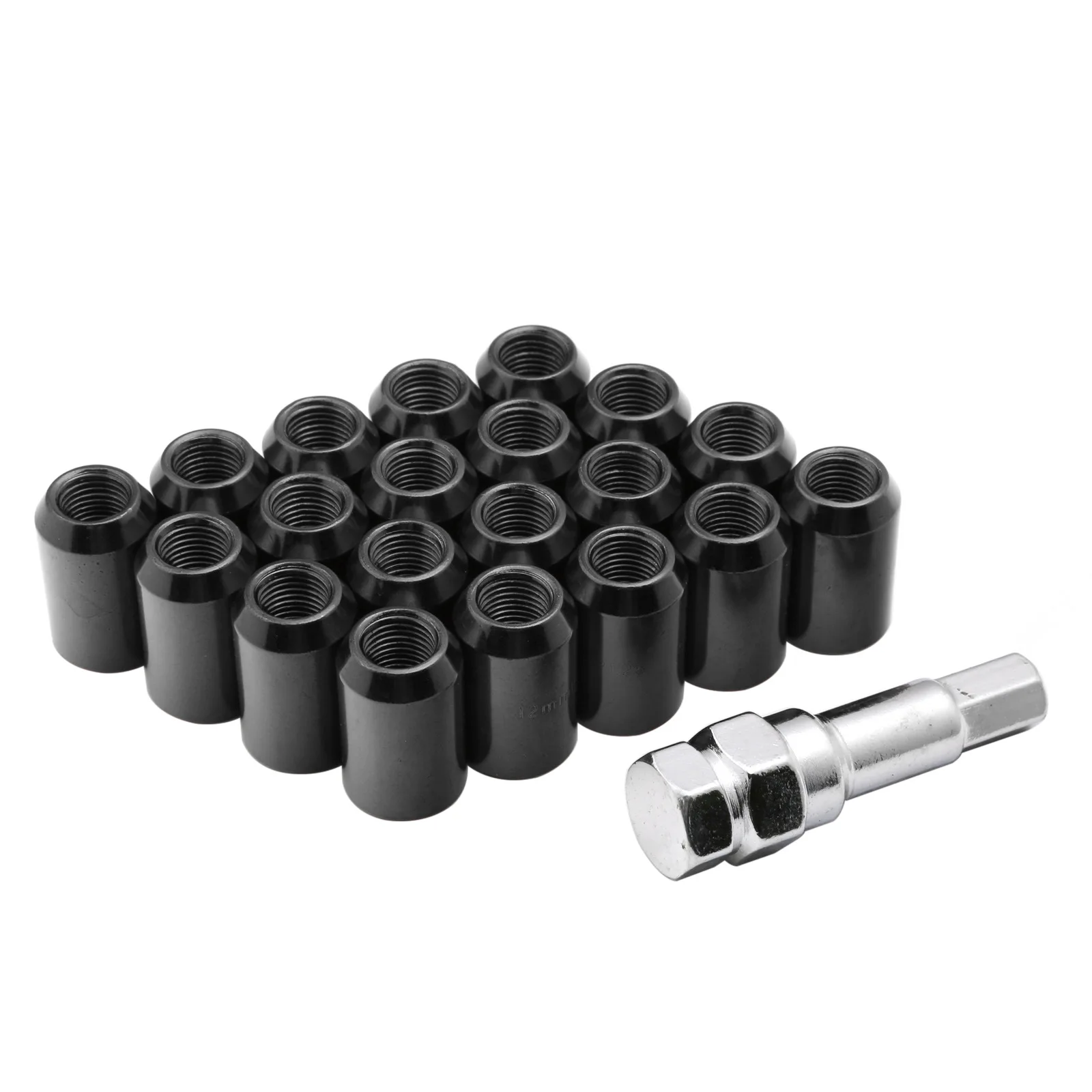 20x Black JDM Car Racing Wheel Lug Nuts Anti-theft M12x1.5 Screw Universal for Nissan Infiniti Subaru Suzuki Mazda Toyota ...