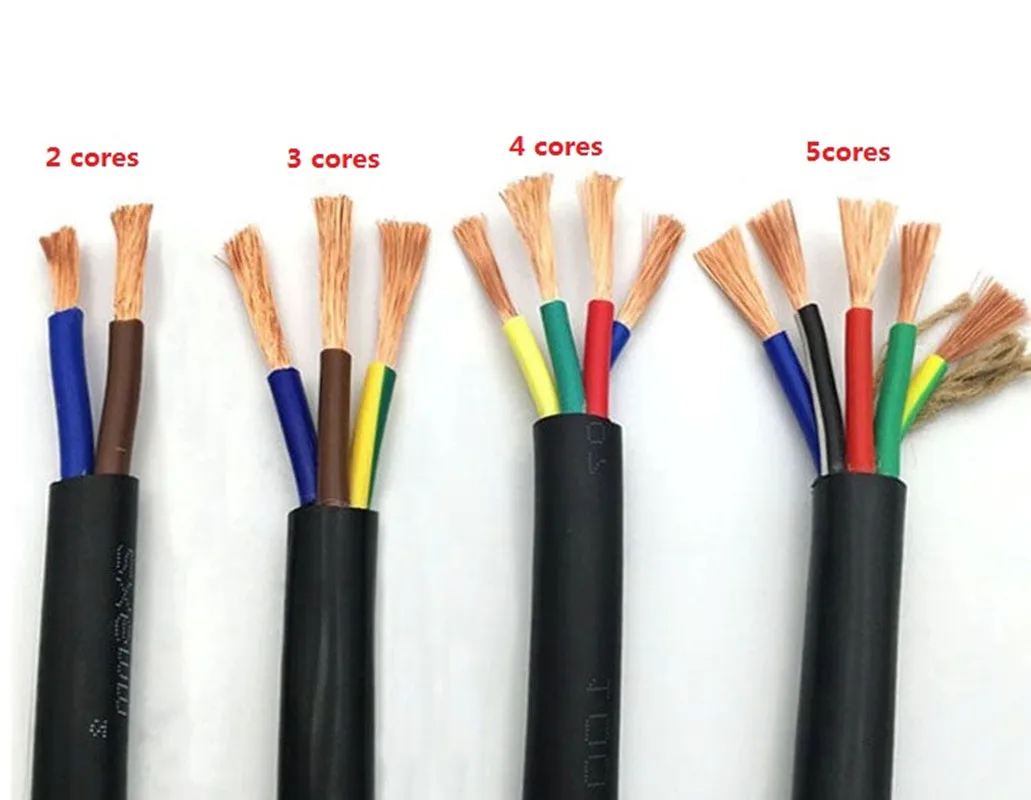 15 AWG 1.5MM2 RVV 2/3/4/5/6/7/8/10/12/14/16/18 Cores Pins Copper Wire Conductor Electric RVV Cable Black