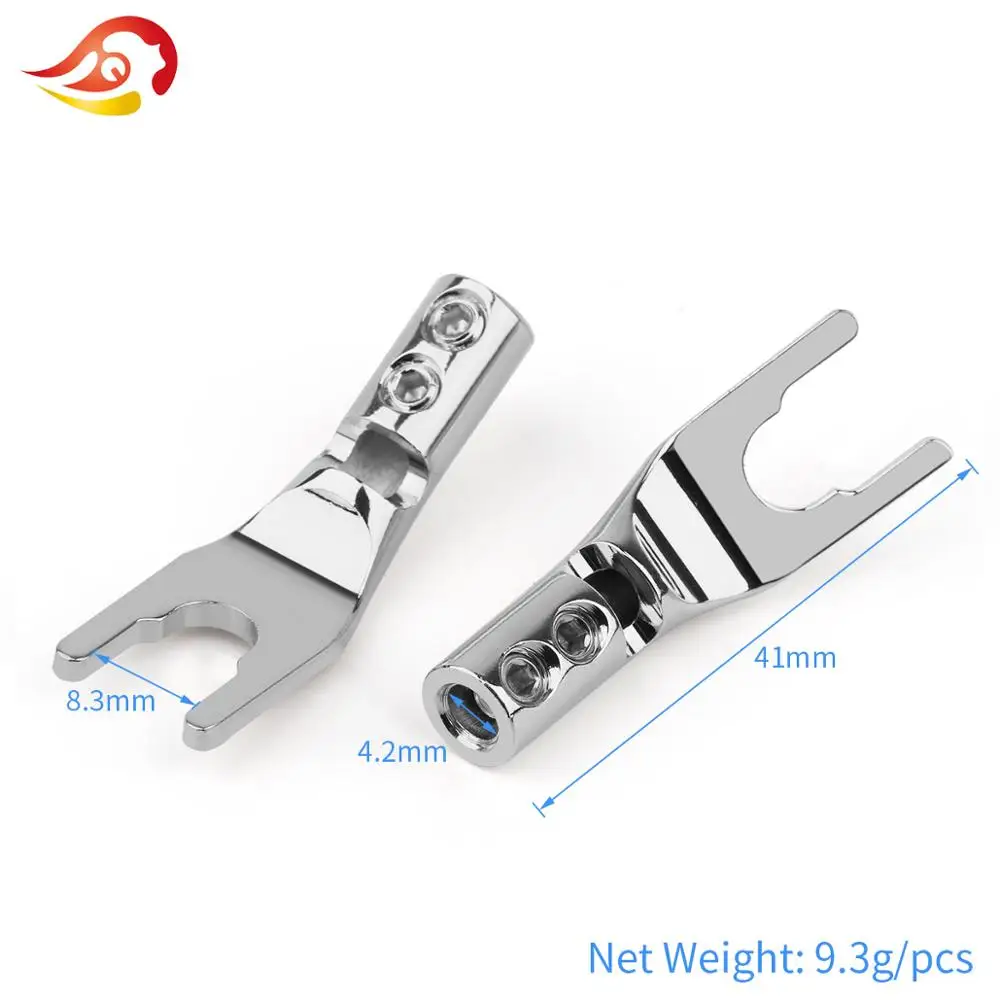 QYFANG Banana Plug Solder Wire Connector U/Y Gold/Rhodium Plated Copper Spade Speaker Audio Jack Screw Fork HiFi Connector Plugs