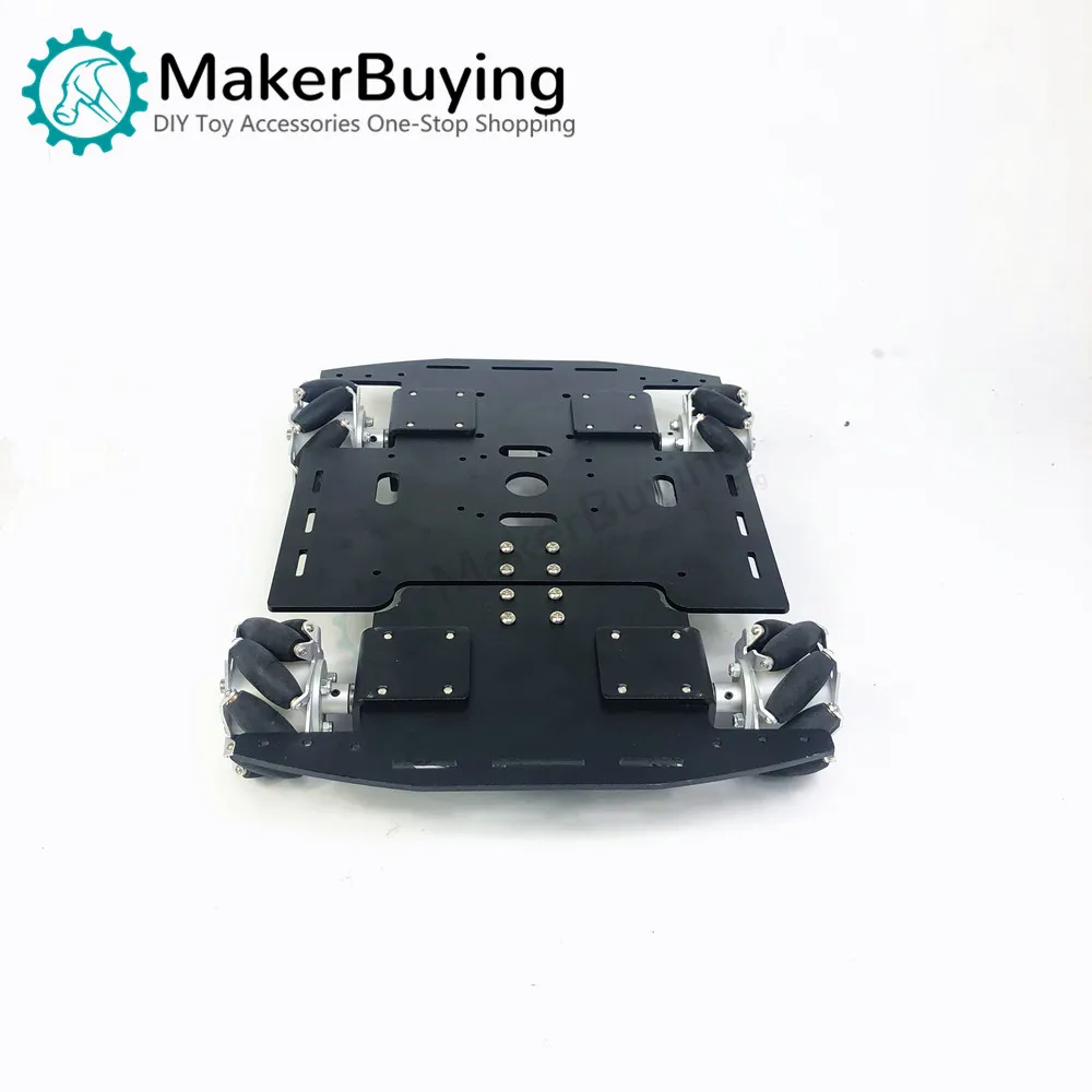 Mecanum wheel single-layer trolley chassis omni-wheel mobile smart car metal chassis robot racing car