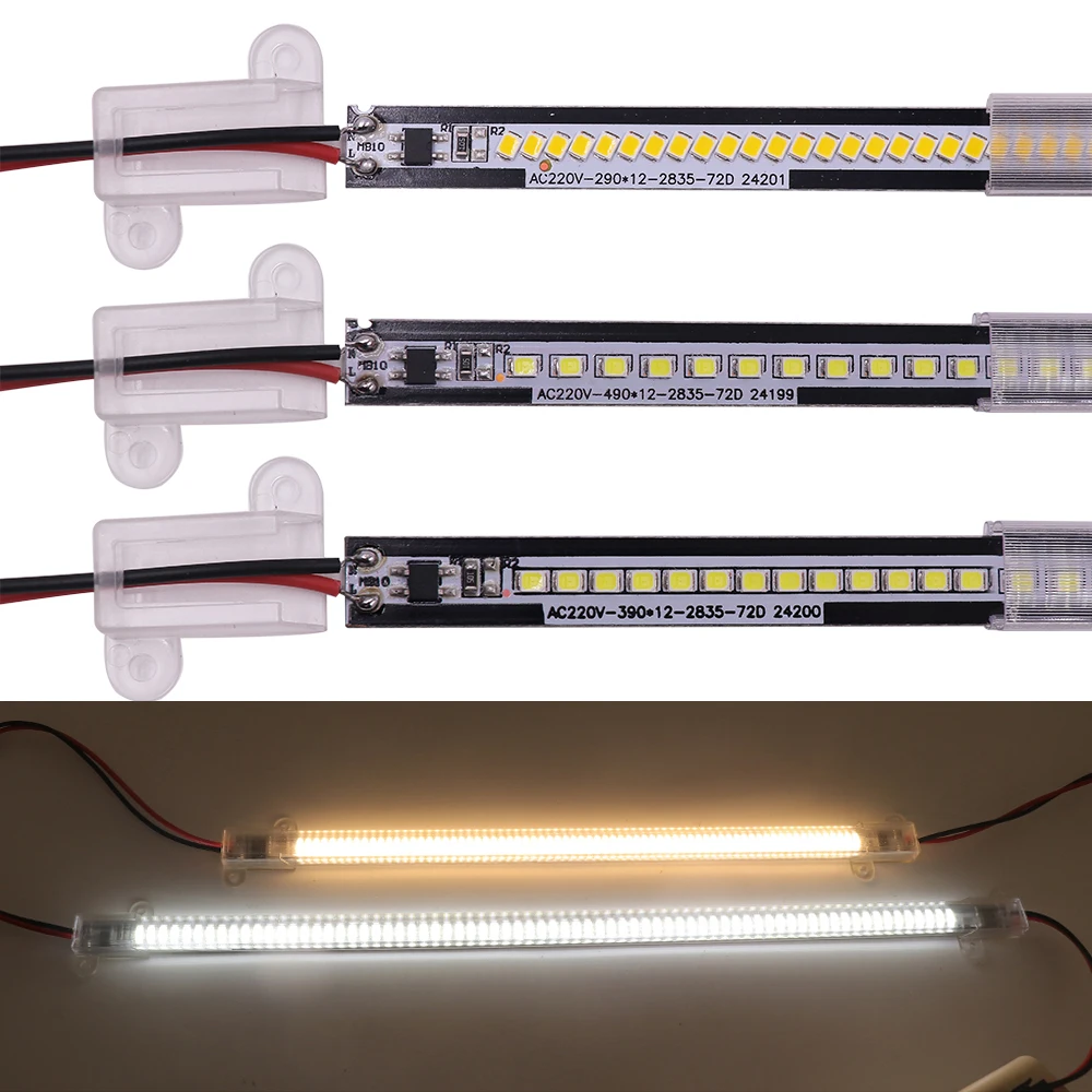 5/10Pcs AC220V LED Bar Light Super Brighter 30cm 40cm 50cm SMD 2835 LED Rigid Light Strip Tube Industries Showcase Display Lamp