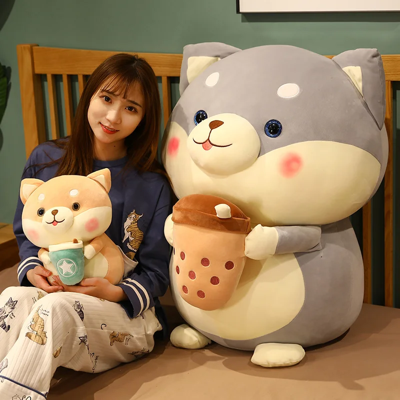 

20-45cm Cute Shiba Inu Doll Plush Toy Cartoon Animal Plush Pillow Soft Milk Tea Dog High Quality Baby Sleeping Children Gift