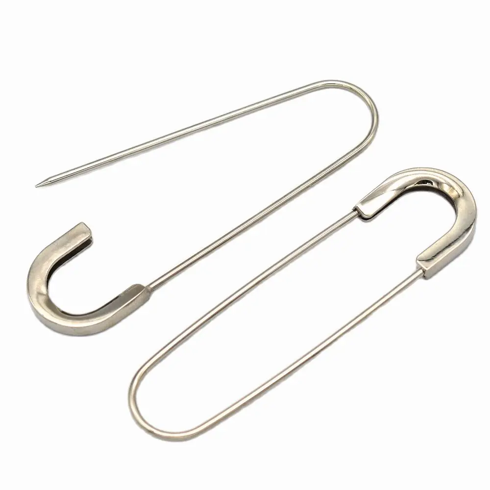 80mm Gold Safety pins Larger Safety Pins big pins kilt pin brooches Broochs metal safety pins-4pcs