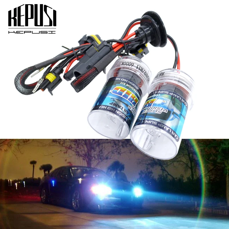 2 Buah H1 H3 H7 H8 H11 Hb3 9005 Hb4 9006 35W Bohlam Xenon Hid Lampu Depan Mobil Lampu Kabut Merah Muda Ungu Hijau Biru 12V 6000K 8000K