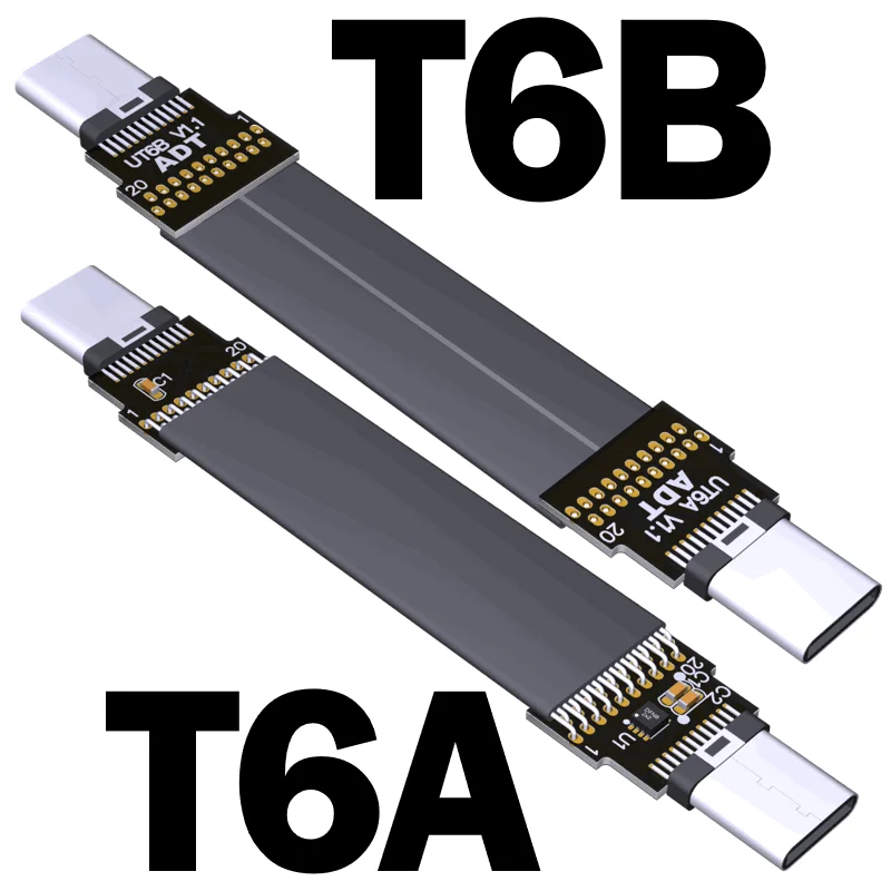 FFC USB 3.2 Type-C Extension Flat Ribbon Cable 90 FPV Slim Soft flexible FPC charge Brushless Handheld Gimbal monitor 20G/bps